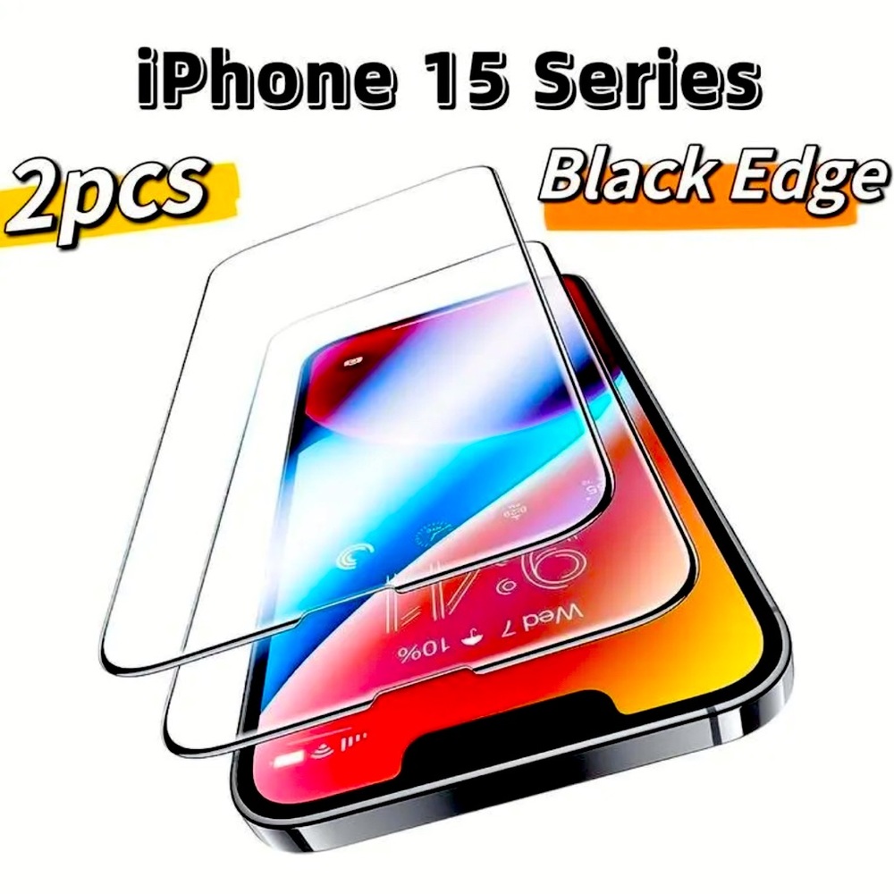 2 Pack For iPhone 15 Series Premium Tempered Glass Screen Protector